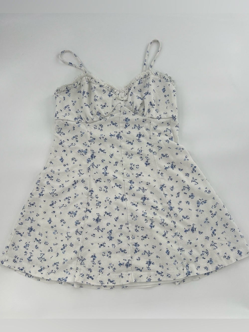 Trixxi White Slip Dress with Blue Floral Print